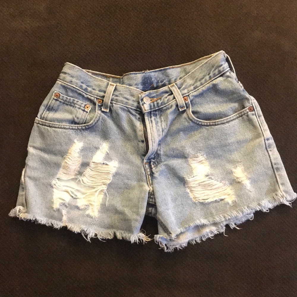 Levi’s high waisted jean shorts